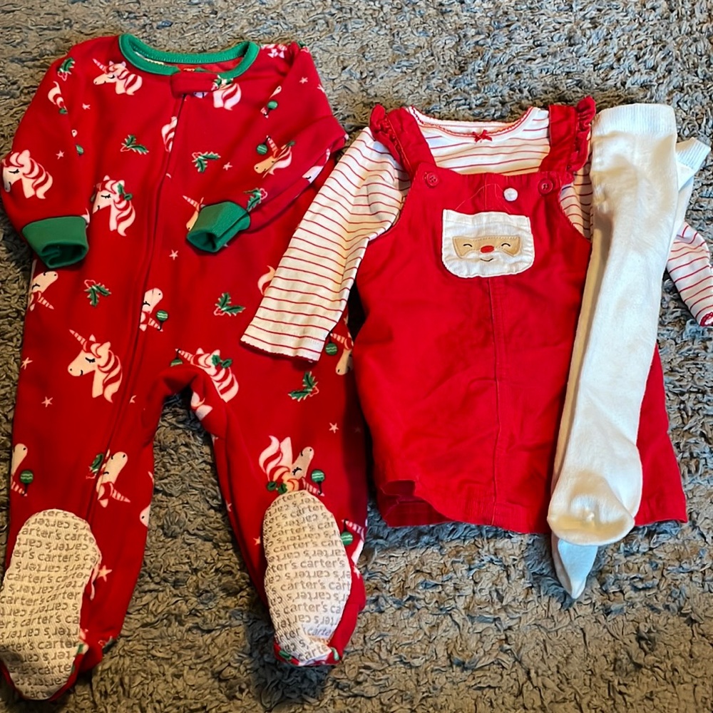 Carters Christmas outfit and footie